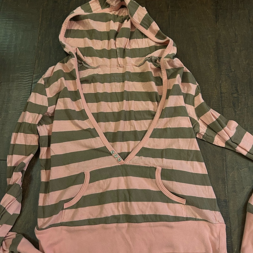 Striped Pink and Brown Hoodie